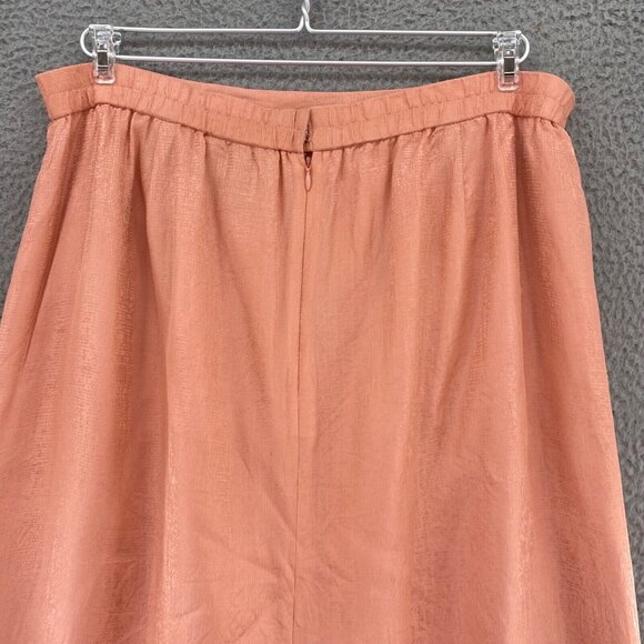 Adrianna Papell Skirt Womens 16W Plus Silk Pink Textured Midi Straight Everyday - Picture 4 of 10